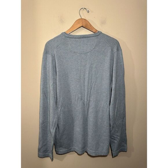 White Stuff Mens Blue V-Neck Cotton Wool Pullover Jumper Size Large Long Sleeve - Picture 3 of 5